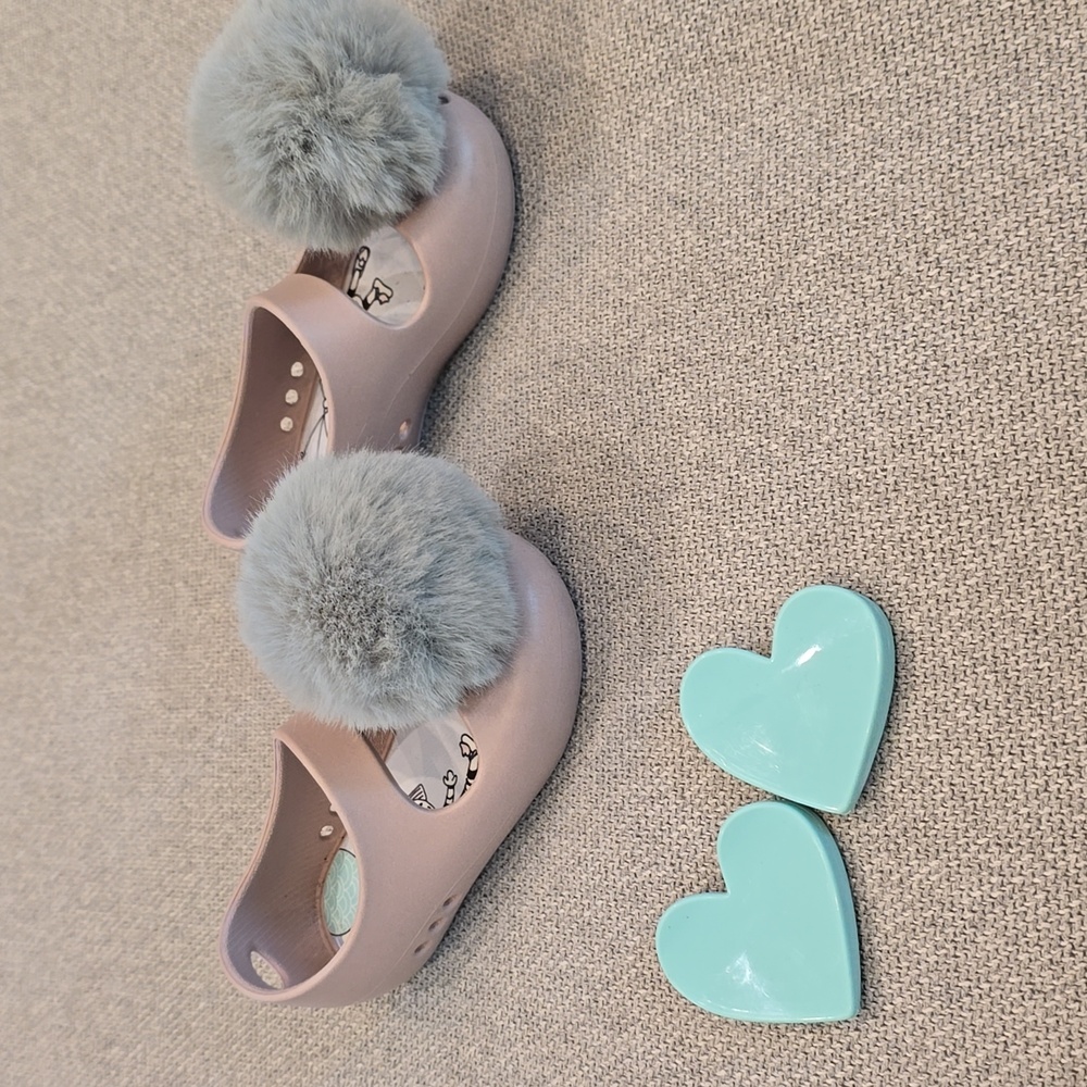 Baubles+Soles Toddler Shoes - Mauve and Teal Heart